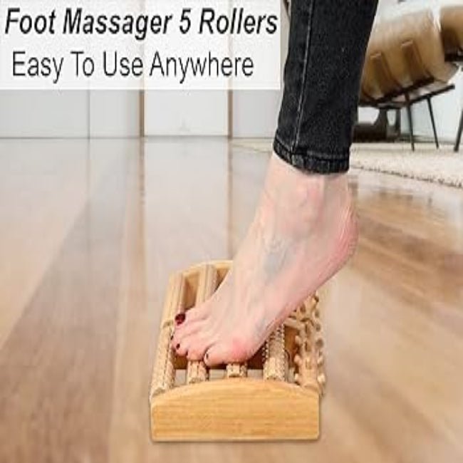 Foot Massage / Wooden Roller Massager Reflexology Foot Therapy - ChiltanPure