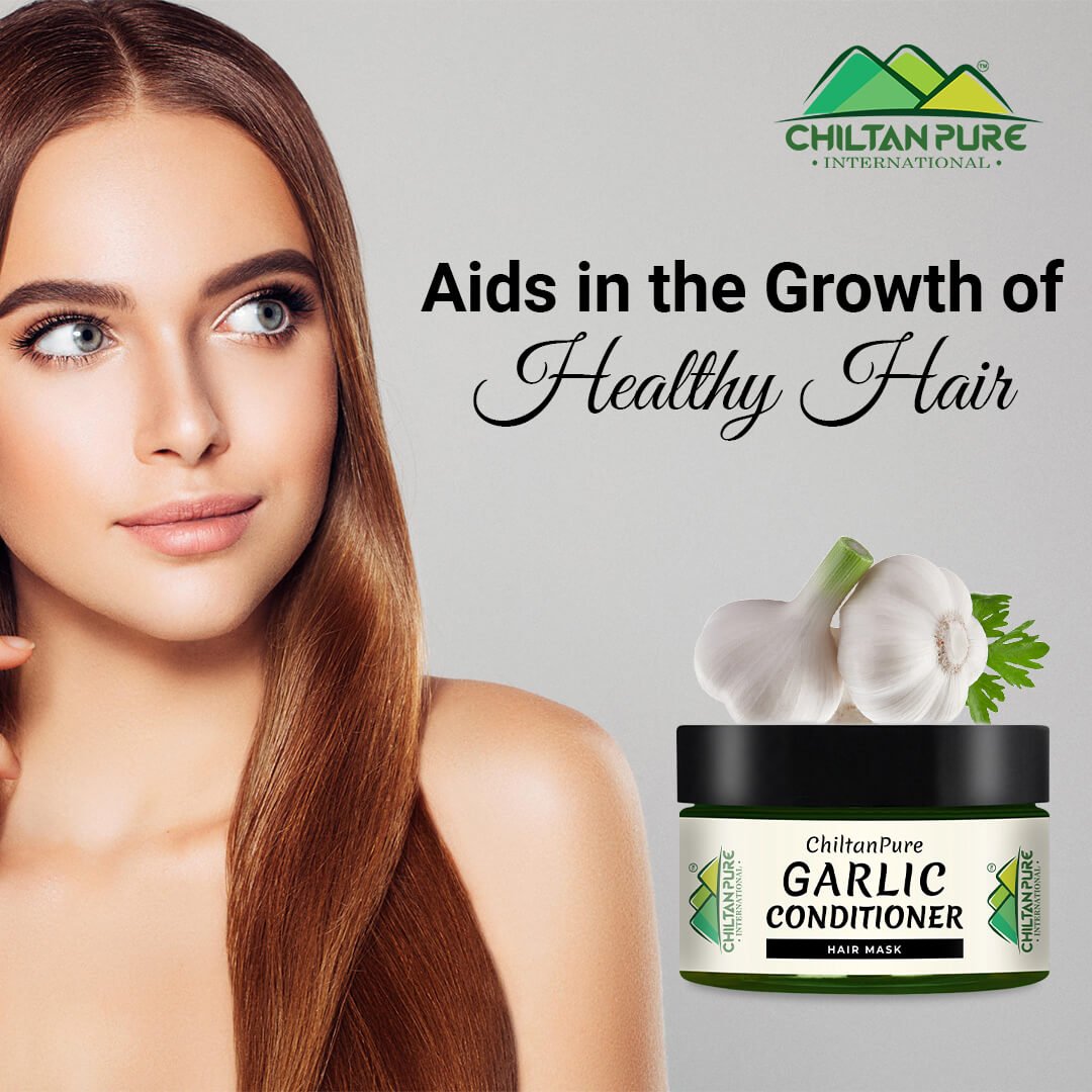 Garlic Conditioner Hair Mask – Promote Hair Growth, Balance PH Level of Hair, Makes Hair Healthy & Shiny 250 ml - ChiltanPure