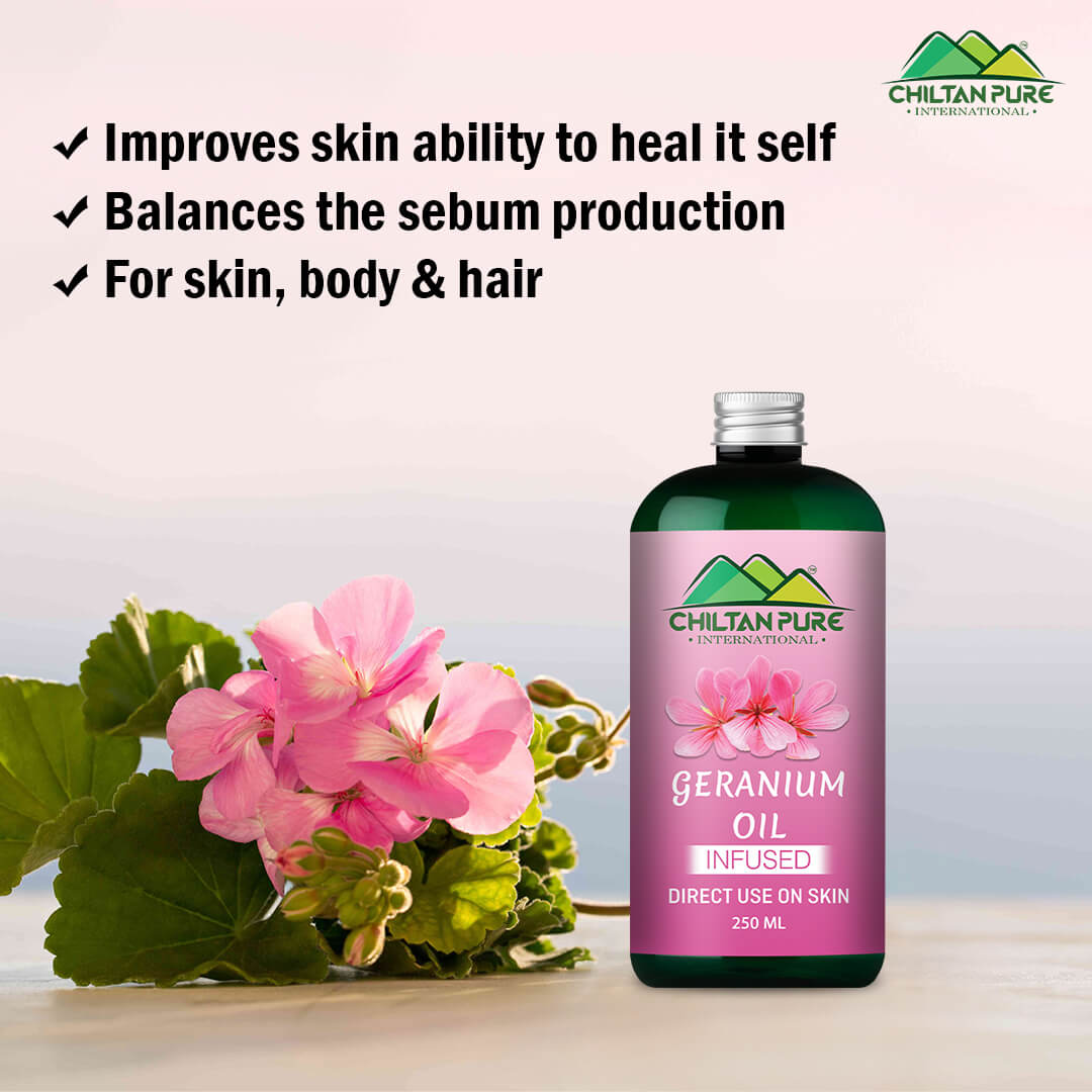 Geranium Oil – Relax with sweet aroma – Contains anti-bacterial & anti-microbial properties, Reduces acne breakouts, cure skin infections – pure organic [Infused] - Mamasjan