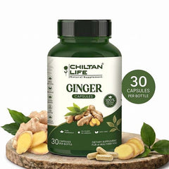 Ginger Capsule 100% Natural Ginger Tablets 30 Per Bottle 500mg - ChiltanPure