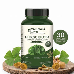 Ginkgo Biloba Capsule 100% Natural Ginkgo Biloba Tablets 30 Per Bottle 500mg - ChiltanPure