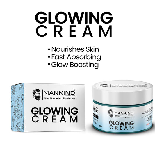 Men Glowing Cream – Light Weight Formula, Hydrates Skin, Fast Absorbing, Provides Glow to Skin & Restores Skin’s Elasticity