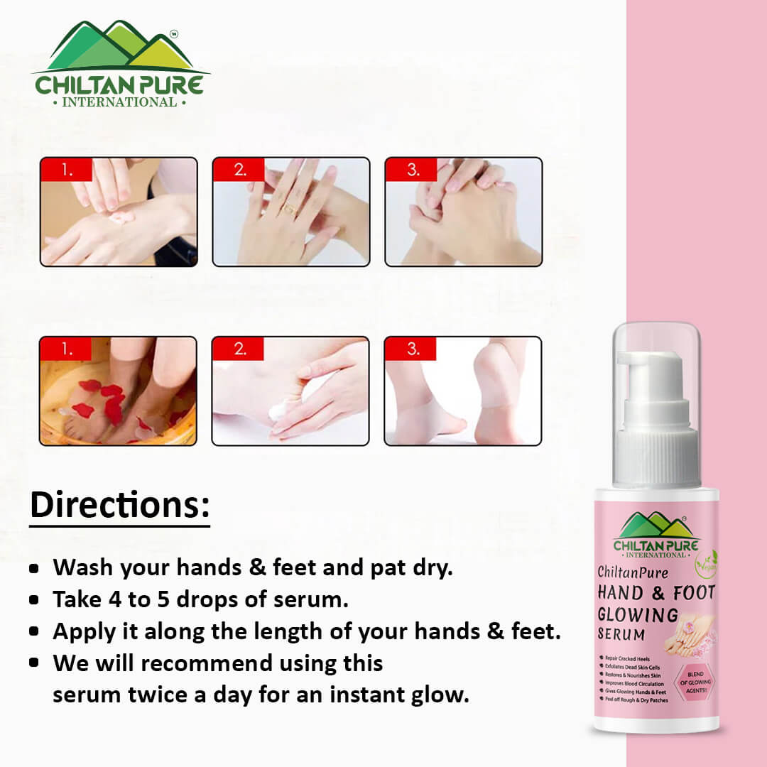 Hand & Foot Glowing Serum - Exfoliates Dead Skin, Anti–Aging, Peel off Rough & Dry Patches, Give Glowing Hands & Feet!! - Mamasjan