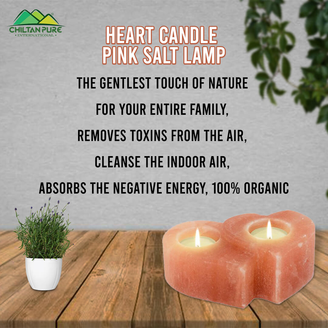 Heart Shape Pink Salt Candle – The gentlest touch of nature for your entire family, removes toxins from the air, Cleanse the indoor air, absorbs the negative energy, 100% organic - ChiltanPure