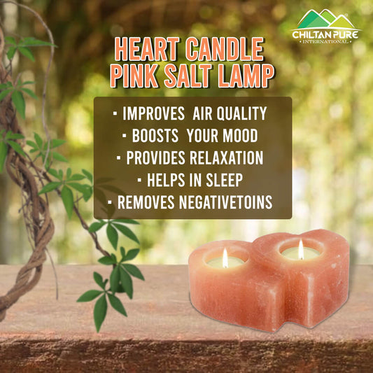 Heart Shape Pink Salt Candle – The gentlest touch of nature for your entire family, removes toxins from the air, Cleanse the indoor air, absorbs the negative energy, 100% organic - ChiltanPure