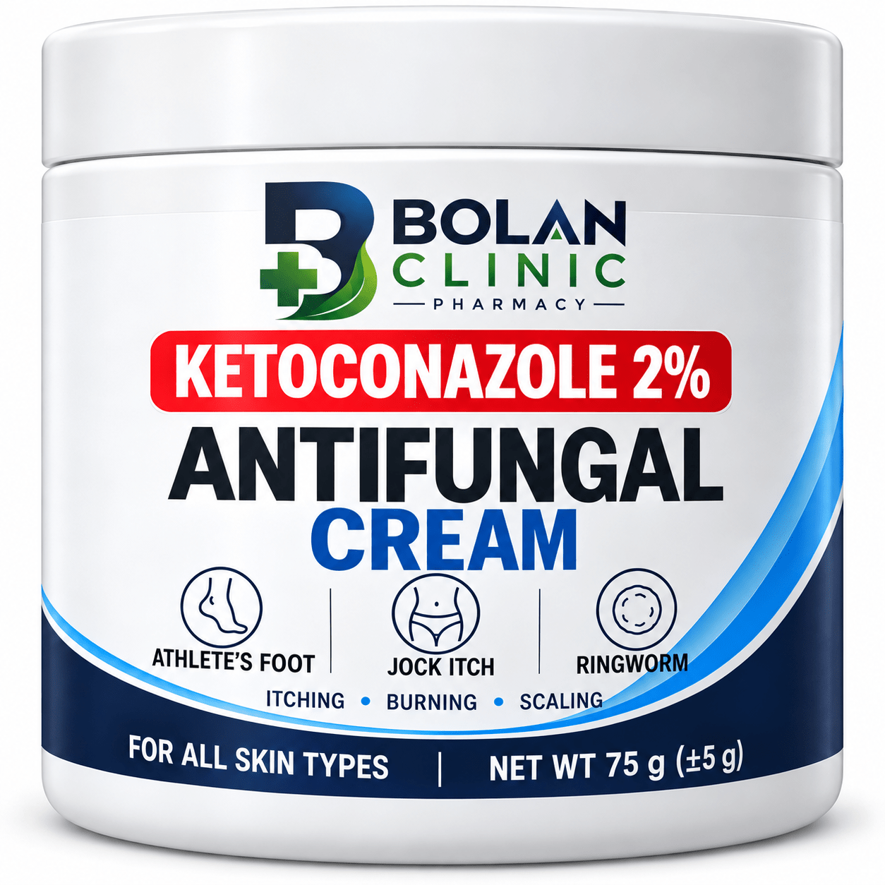 Ketoconazole Cream 2% Antifungal Cream, Relieve Itching, Burning & Flaking Associated with Athlete’s Foot, Ringworm and Jock Itch, Non-Greasy - ChiltanPure