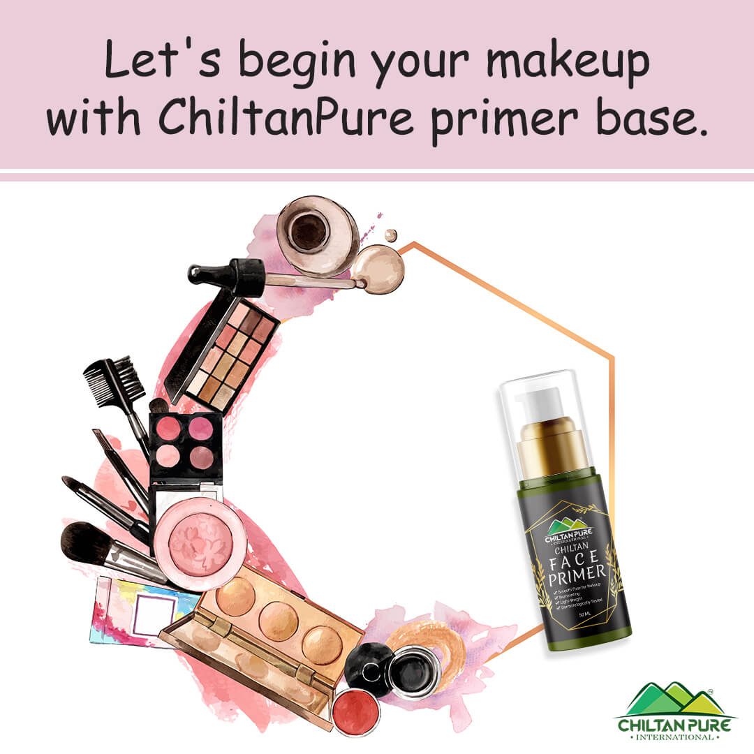 Makeup Primer Base – Light-Weight Formula, Hydrates & Mattifies Skin, Minimizes Pores & Enhances Skin’s Natural Glow - ChiltanPure