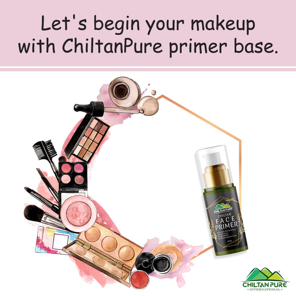 Makeup Primer Base – Light-Weight Formula, Hydrates & Mattifies Skin, Minimizes Pores & Enhances Skin’s Natural Glow - ChiltanPure