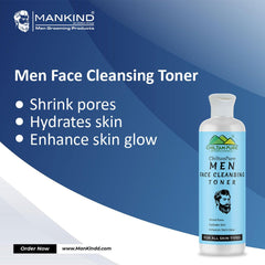 Men Face Cleansing Toner – Hydrates Skin, Shrink Pores, Soothes Irritation, Makes Skin Glowy & Improves Skin’s Elasticity 150ml - ChiltanPure