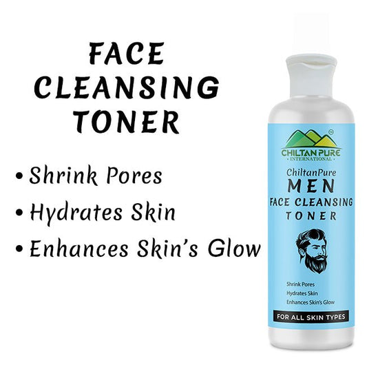 Men Face Cleansing Toner – Hydrates Skin, Shrink Pores, Soothes Irritation, Makes Skin Glowy & Improves Skin’s Elasticity 150ml - ChiltanPure