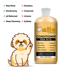 Milo Pet Conditioner – Nourishes Hair, Control Hair Fall, Prevent Itchiness, Gives Shiny Hair & Long – lasting Freshness 250ml - ChiltanPure