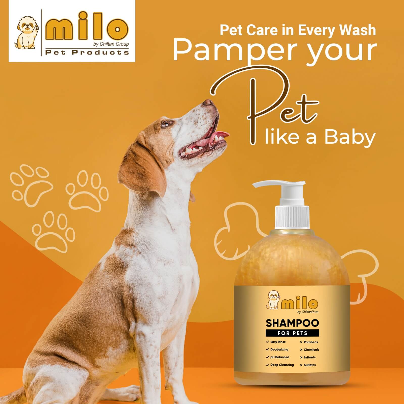 Milo Pet Shampoo – Anti - Dandruff, Gently Cleanse Hair, Avoid Shedding & Prevent Infections 500ml - ChiltanPure