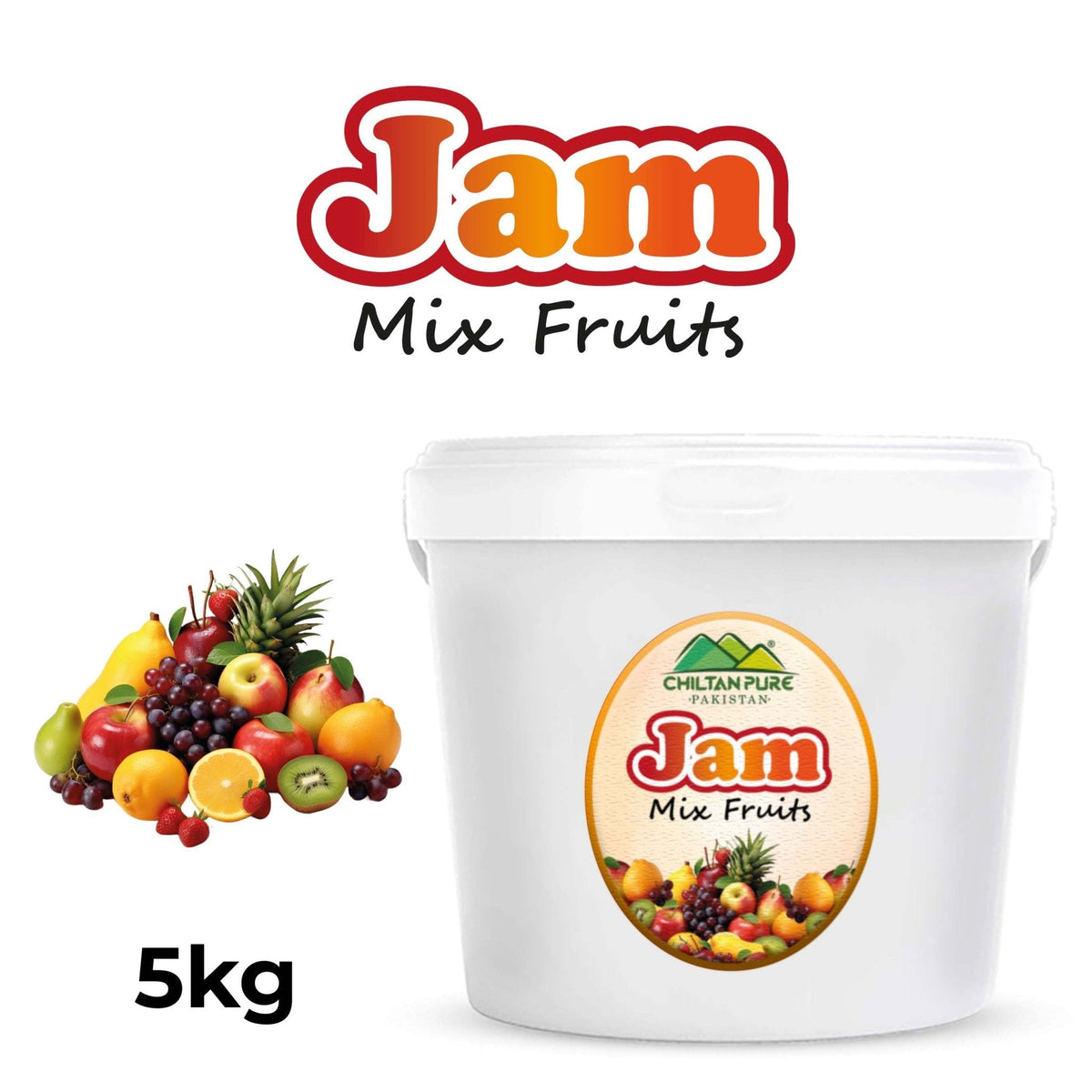 Mix Fruits Jam 5kg Bulk For HORECA Family, Hotels, Restaurants, Catering ,Cafes - ChiltanPure