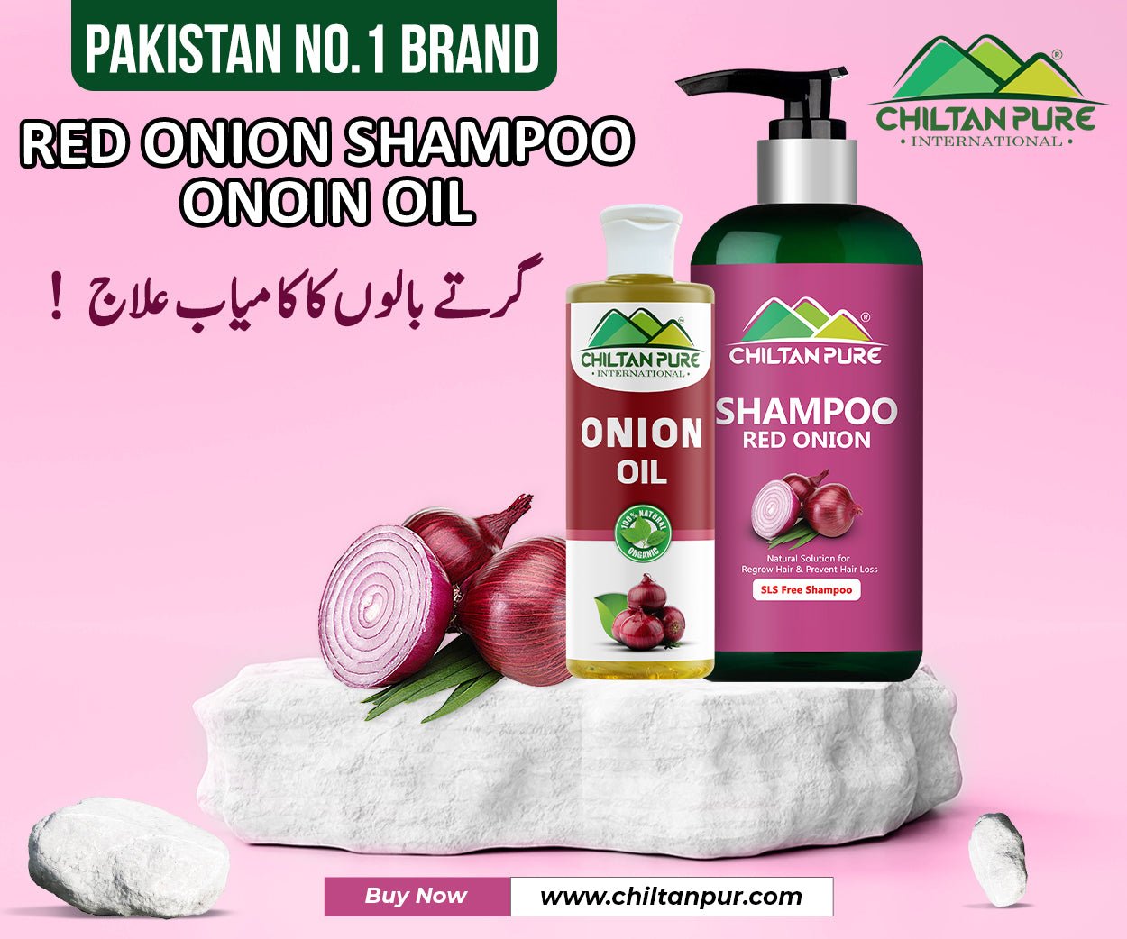 Onion Pack-Boosts Hair Growth, Nourishes Scalp, Lessen Hair Fall - ChiltanPure