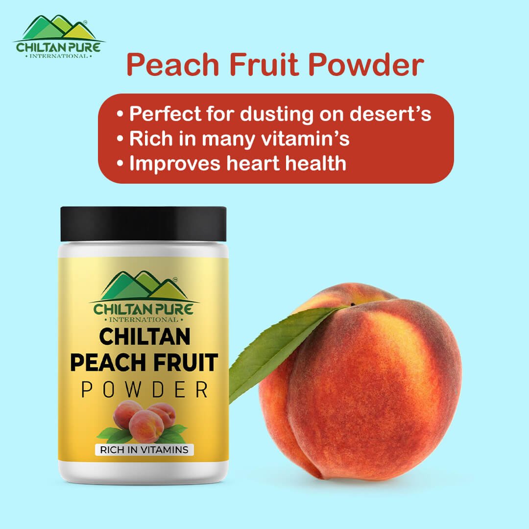 Peach Fruit Powder - Packed with nutrients &amp; anti oxidants , Improves heart health , Protects your health , Prevents certain types of cancer , Reduces allergy symptoms - 100% pure organic - ChiltanPure