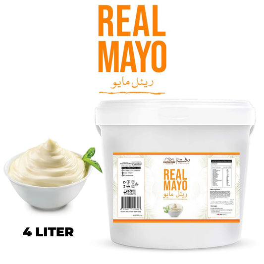 Real Mayo 4 Liter / Real Mayonnaise Institutional Bulk For HORECA Family, Hotels, Restaurants, Catering, Cafes