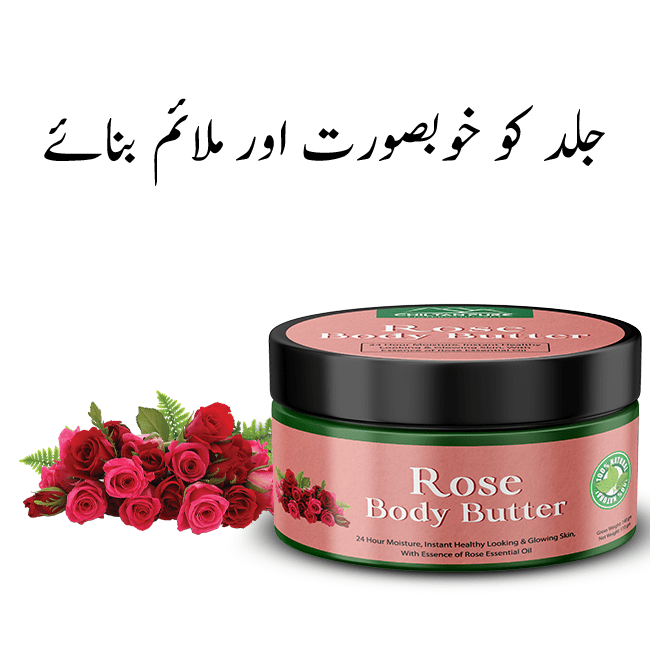 Rose Body Butter – 24 Hour Moisture, Instant Healthy Looking & Glowing Skin [گلاب] - ChiltanPure