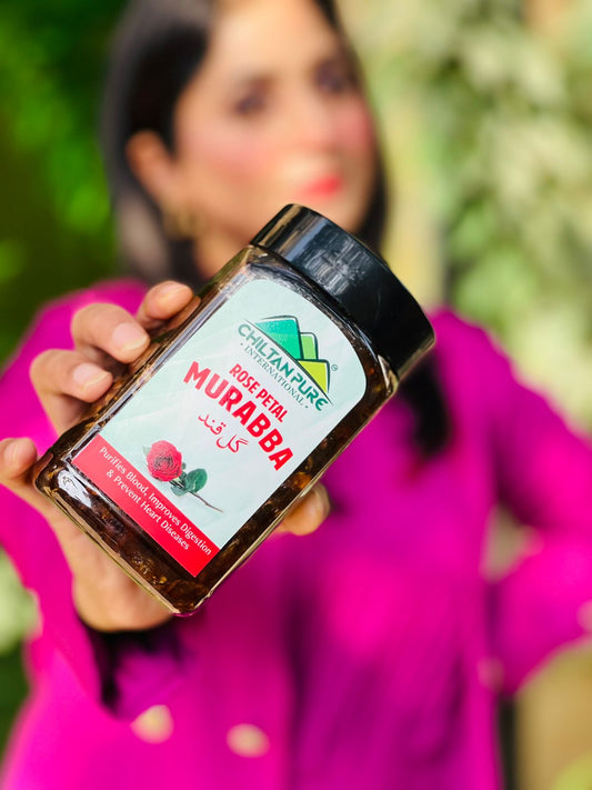 Rose Petal (Gulkand) Murabba - Made from Pure Rose Petals, Purifies Blood, Boost Digestion, Relieves Acidity & Protect Against Heart Diseases - ChiltanPure