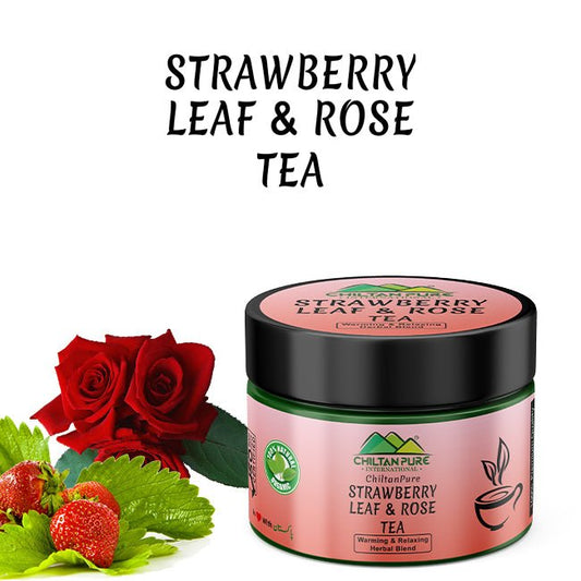 Strawberry Leaf & Rose Herbal Tea - Promotes Relaxation, Improves Digestion, Refreshes Mood & Relieves Stress - ChiltanPure