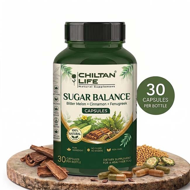 Sugar Balance Capsule 100% Natural Sugar Balance Tablets 30 Per Bottle 500mg - ChiltanPure