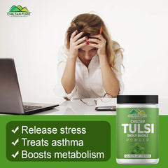 Tulsi (Holy Basil) Powder – Eat the best, rich in vitamin C, immune booster, Contains anti-bacterial & anti fungul properties – 100% pure organic - ChiltanPure