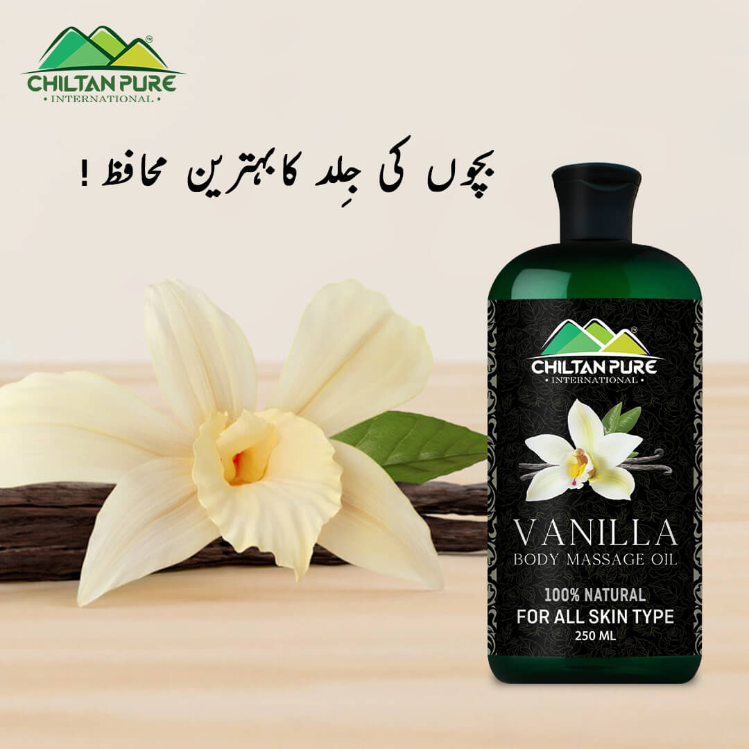 Vanilla Body Massage Oil [Best For Babies &amp; Sensitive skin] - ChiltanPure