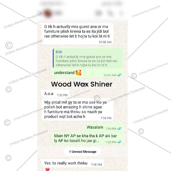 Wood Wax Shiner 🌲 Enhances Color of Wood Surface, Protects Against Dirt, and Give Shine - ChiltanPure