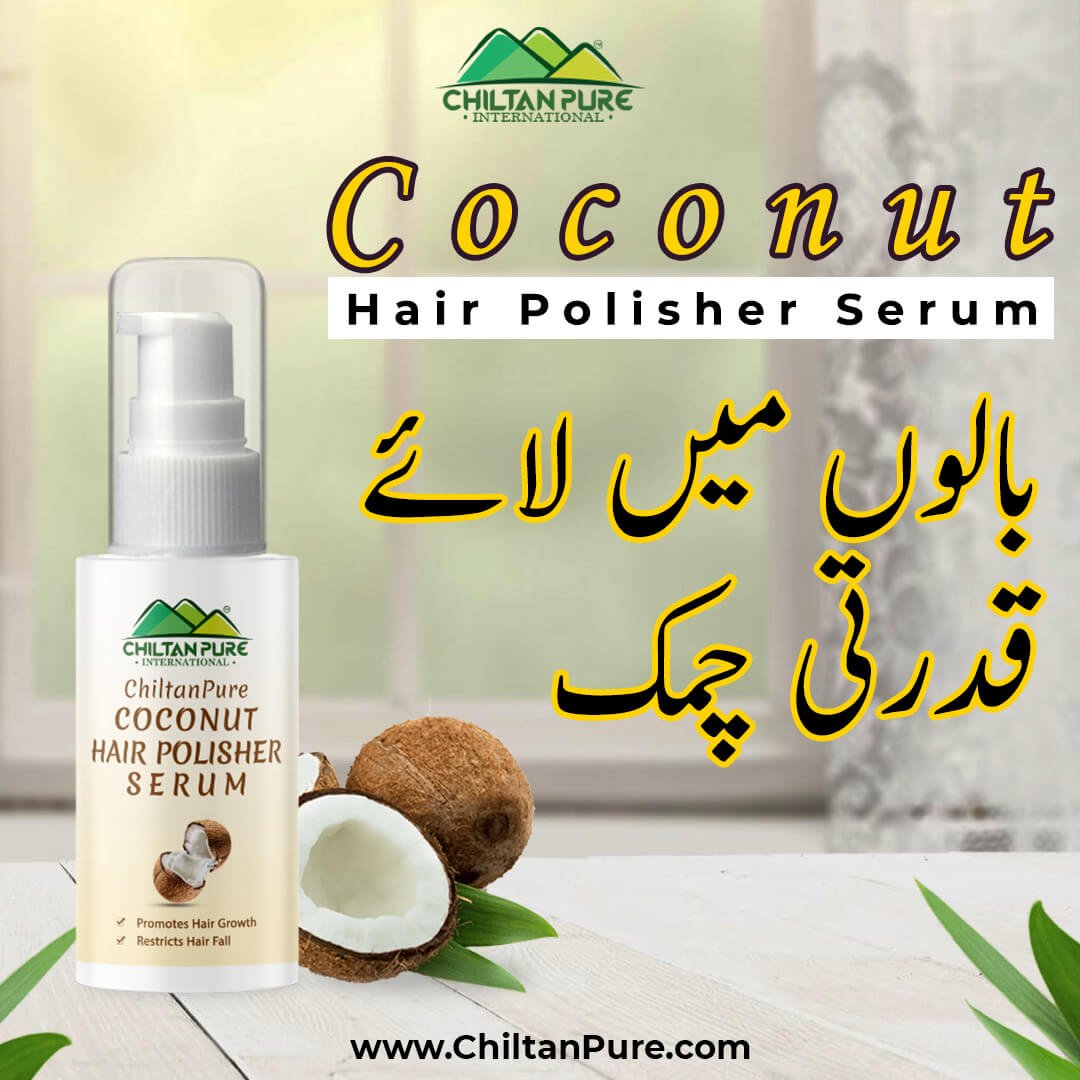 Coconut Hair Polisher Serum – Moisturizes Dry Hairs, Improves Scalp Health & Restricts Hair fall 50ml - ChiltanPure